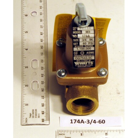 Watts Regulator 174A-3/4-60 Relief Valve 3/4" 174A-3/4-6